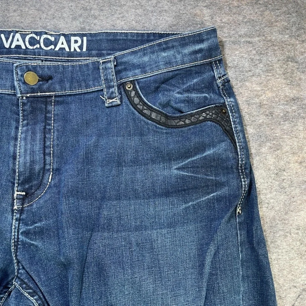 VACCARI Alligator Jeans Mens 38x32 Blue Alligator Skin Pockets Cowboy Rodeo